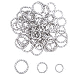 304 Stainless Steel Jump Rings, Open Jump Rings, Twisted, Stainless Steel Color, 60pcs/box