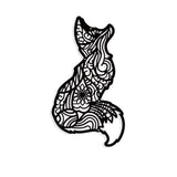 Iron Wall Art Decorations, for Front Porch, Living Room, Kitchen, Matte Style, Fox, 300x167x1mm
