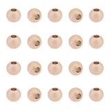 201 Stainless Steel Textured Beads, Round, Rose Gold, 8x7mm, Hole: 3mm, 20pcs/box
