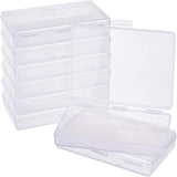 Transparent Plastic Bead Containers, with Hinged Lids, for Beads and More, Rectangle, Clear, 15x9.5x2cm