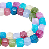 80Pcs 8 Style Natural Gemtone Beads, Cube, Mixed Color, 7~8x7~8x7~8mm, Hole: 0.9mm, 10pcs/style