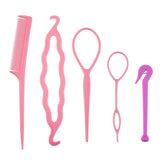 Acrylic Hair Braiding Tool, Hair Braider Hair Twist Tool Kit and Combs, Band Remover Tool, for Hair Styling Accessories, Mixed Color, 9.8~21x2.2~4.5x0.16~0.28cm, 5pcs/box
