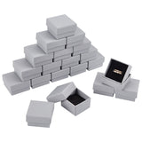 Paper Box, Snap Cover, with Sponge Mat, Jewelry Box, Square, Gray, 5.1x5.1x3.1cm