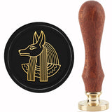 Brass Wax Seal Stamp with Handle, for DIY Scrapbooking, Egypt Theme Pattern, 89x30mm