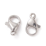 304 Stainless Steel Lobster Claw Clasps, Stainless Steel Color, 10x6x3mm, Hole: 1mm, about 100pcs/box