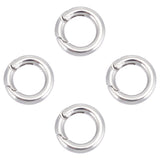 4Pcs 304 Stainless Steel Spring Gate Rings, Round Ring, Stainless Steel Color, 12x2mm, Inner Diameter: 7.5mm