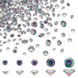 5 Style Cubic Zirconia Pointed Back Cabochons, Grade A, Faceted, Diamond, Colorful, 1.5~3x1~2mm, 400pcs/box