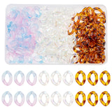 150Pcs 3 Colors Transparent Acrylic Linking Rings, Spray Painted Two Tone Transparent Acrylic Linking Rings, Quick Link Connectors, for Curb Chains Making, Mixed Color, 23x17x4.5mm, Inner Diameter: 7x13.5mm, 50pcs/color