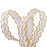 Sparkle Polyester Metallic Lace Trim, Wave Pettem, White, 1/2 inch(14mm), about 13.12 Yards(12m)/Card