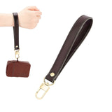 Microfiber Wristlet Bag Straps, Clutch Bag Straps, with Alloy & Iron Findings, Coconut Brown, 21x1.8cm
