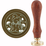 Brass Wax Seal Stamp with Handle, for DIY Scrapbooking, Squirrel Pattern, 3.5x1.18 inch(8.9x3cm)