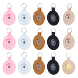 15Pcs 5 Colors Felt Coin Badges Holder Keychain, Coin Protective Cover, with Iron Findings, Mixed Color, 82mm, 3pcs/color