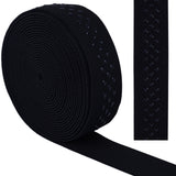 5 Yards Polyester Non-Slip Silicone Elastic Gripper Band for Garment Sewing Project, Flat with Polka Dot, Black, 25mm