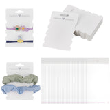 50Pcs Paper Hair Tie Display Cards, with 50Pcs Cellophane Bags, White, Cards: 11.1x8.2x0.04cm, 50pcs; Bags: 18x9cm, Hole: 8mm, 50pcs