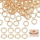 200Pcs Brass Open Jump Rings, Long-Lasting Plated, Twist Ring, Real 18K Gold Plated, 18 Gauge, 8x1mm, Inner Diameter: 6mm