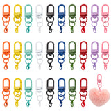 3 Sets Spray Painted Alloy Swivel Snap Hooks Clasps, with Alloy Lobster Claw Clasps, Mixed Color, 50mm, 10pcs/set