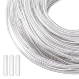 SUPERDANT 30M Aluminum Wire, Round, for Hat, Hair Ornament Making, with 100Pcs Silicone End Caps, Platinum, 9 Gauge, 3mm