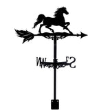 Orangutan Iron Wind Direction Indicator, Weathervane for Outdoor Garden Wind Measuring Tool, Horse, 240~245x358mm