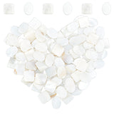 100Pcs 2 Style Natural Freshwater Shell Cabochons, Square & Oval, Seashell Color, 50pcs/style