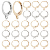 100Pcs 2 Colors 304 Stainless Steel Leverback Earring Findings, with Loop, Golden & Stainless Steel Color, 14.5x12x2mm, Hole: 1.2mm, 50Pcs/color