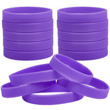 Flat Plain Silicone Cord Bracelet for Men Women, Medium Purple, Inner Diameter: 2-1/2 inch(6.5cm)