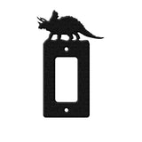 Iron Light Switch Decorations, with Screws, Rectangle with Dinosaur, Black, 16.1x10.2cm