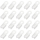 20Pcs 925 Sterling Silver Folding Crimp Ends, Rectangle, with 925 Stamp, Silver, 8x3.5x2.5mm, Hole: 1.4mm, Inner Diameter: 1.5mm