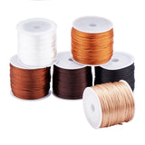 Nylon Rattail Satin Cord, Beading String, for Chinese Knotting, Jewelry Making, Mixed Color, 1mm, about 30m/roll, 6 colors, 1roll/color, 6rolls
