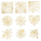 Nickel Decoration Stickers, Metal Resin Filler, Epoxy Resin & UV Resin Craft Filling Material, Halloween Theme, Spider Web Pattern, 40x40mm, 9 style, 1pc/style, 9pcs/set