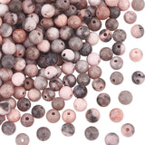 Natural Pink Zebra Jasper Beads, Round, 4mm, Hole: 1mm, about 93pcs/Strand, 15.20''(38.6cm), 2strands/box