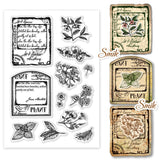 Custom PVC Plastic Clear Stamps, for DIY Scrapbooking, Photo Album Decorative, Cards Making, Other Plants, 160x110x3mm