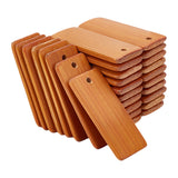 120Pcs Bamboo Pendants, Rectangle Charms, Dark Salmon, 44.5x19.5x3.5mm, Hole: 2.5mm