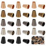 60Pcs 5 Colors Zinc Alloy Cord Ends, End Caps, Cone, Mixed Color, 13x10mm, Hole: 5mm, Inner Diameter: 7.5mm, 12Pcs/color