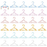 30Pcs 6 Colors Transparent Acrylic Earring Display Accessories, with Glitter Powder, for Earring Organizer Holder, Clothes Hanger shape, Mixed Color, 3.95x5.45x0.3cm, Hole: 2mm, 5pcs/color
