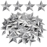 80Pcs Iron Display Decorations, Metal Star Ornament, Platinum, 53x53x0.1mm