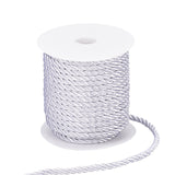 3-Ply Polyester Cord, with Spool, Twisted Rope, for DIY Cord Jewelry Findings, Gainsboro, 5mm, Spool: 82x83mm, about 18m/roll