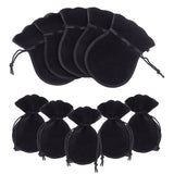 Gourd Velvet Bags, Black, 12x9cm