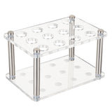 Acrylic Laboratory Test Tube Rack, 201 Stainless Steel Column Support Standoff Pins, Clear, 112x70x92mm