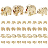 40Pcs 4 Style Rack Plating Alloy Beads, Cadmium Free & Lead Free, Elephant, Light Gold, 10pcs/style