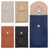 5Pcs 5 Colors Rectangle Imitation Leather Single Watch Storage Bag, Portable Travel Wrist Watch Pouches, Mixed Color, 13x7.3x0.8cm, 1pc/color