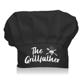 Custom Cotton Chef Hat, Black Hat with White Word The Grill father, Tableware Pattern, 300x230mm