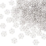 200Pcs Flower 316 Surgical Stainless Steel Filigree Joiners, Chandelier Components, Stainless Steel Color, 19x17x1mm, Hole: 2x1mm