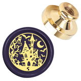 Halloween Golden Tone Wax Seal Brass Stamp Head, for Wax Seal Stamp, House, 25x14.5mm