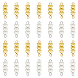 100Pcs 2 Colors Alloy Connector Charms, Three Hearts Links, Platinum & Golden, 20x6x3mm, Hole: 1.8mm, 50pcs/color