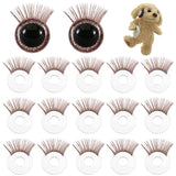 Acrylic Doll Eyelashes, Doll Eye Make Up Accessories, for Doll DIY Craft Making, Coconut Brown, 21x1mm, 20pcs/box