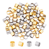 100Pcs 2 Colors 304 Stainless Steel European Beads, Large Hole Beads, Column, Golden & Stainless Steel Color, 6x5mm, Hole: 5mm, 50pcs/color
