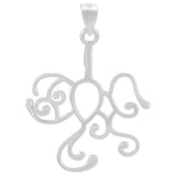 925 Sterling Silver Hollow Charm Cabochon Settings, Twist, Platinum, 32x27x1mm, Hole: 5x4mm