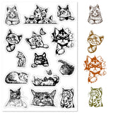 Custom PVC Plastic Clear Stamps, for DIY Scrapbooking, Photo Album Decorative, Cards Making, Stamp Sheets, Film Frame, Cat Pattern, 160x110x3mm