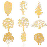 Nickel Decoration Stickers, Metal Resin Filler, Epoxy Resin & UV Resin Craft Filling Material, Tree, 40x40mm, 9 style, 1pc/style, 9pcs/set