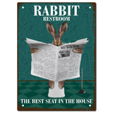 Vintage Metal Iron Tin Sign Poster, Wall Decor for Bars, Restaurants, Cafes Pubs, Vertical Rectangle, Rabbit Pattern, 300x200x0.5mm